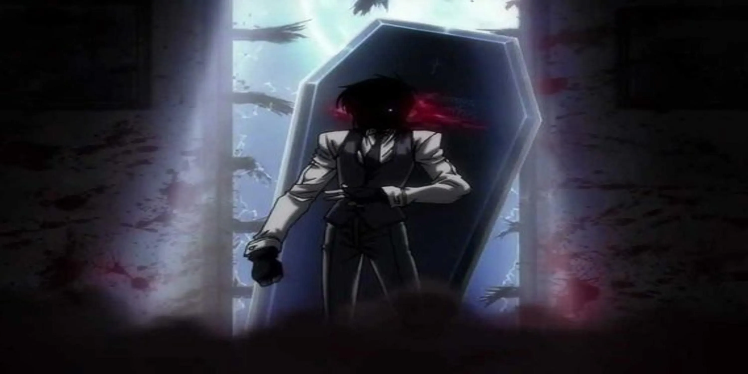 Alucard (dạng nữ) và Walter thời trẻ trong OVA Hellsing The Dawn bối cảnh Thế chiến II