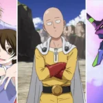 Ảnh tổng hợp các bộ anime lồng tiếng Anh hay như Ouran High School Host Club, One-Punch Man, Neon Genesis Evangelion