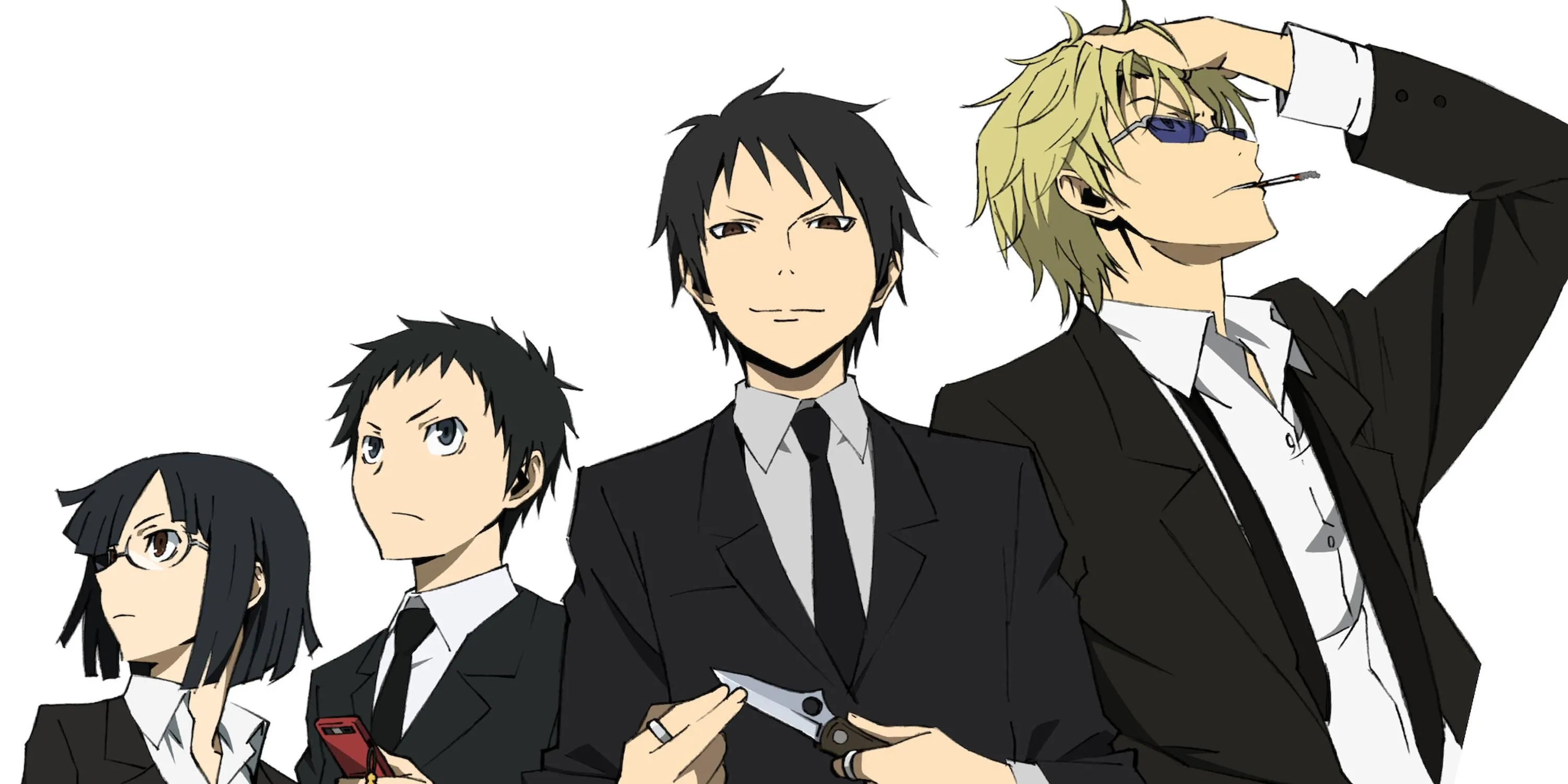 Bối cảnh đường phố Ikebukuro và các nhân vật trong anime Durarara