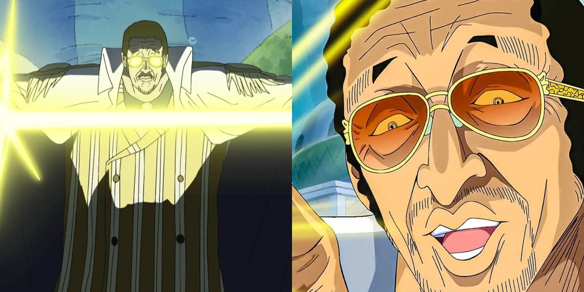 Đô Đốc Borsalino Kizaru sử dụng năng lực Trái Ác Quỷ hệ Logia Pika Pika no Mi ánh sáng