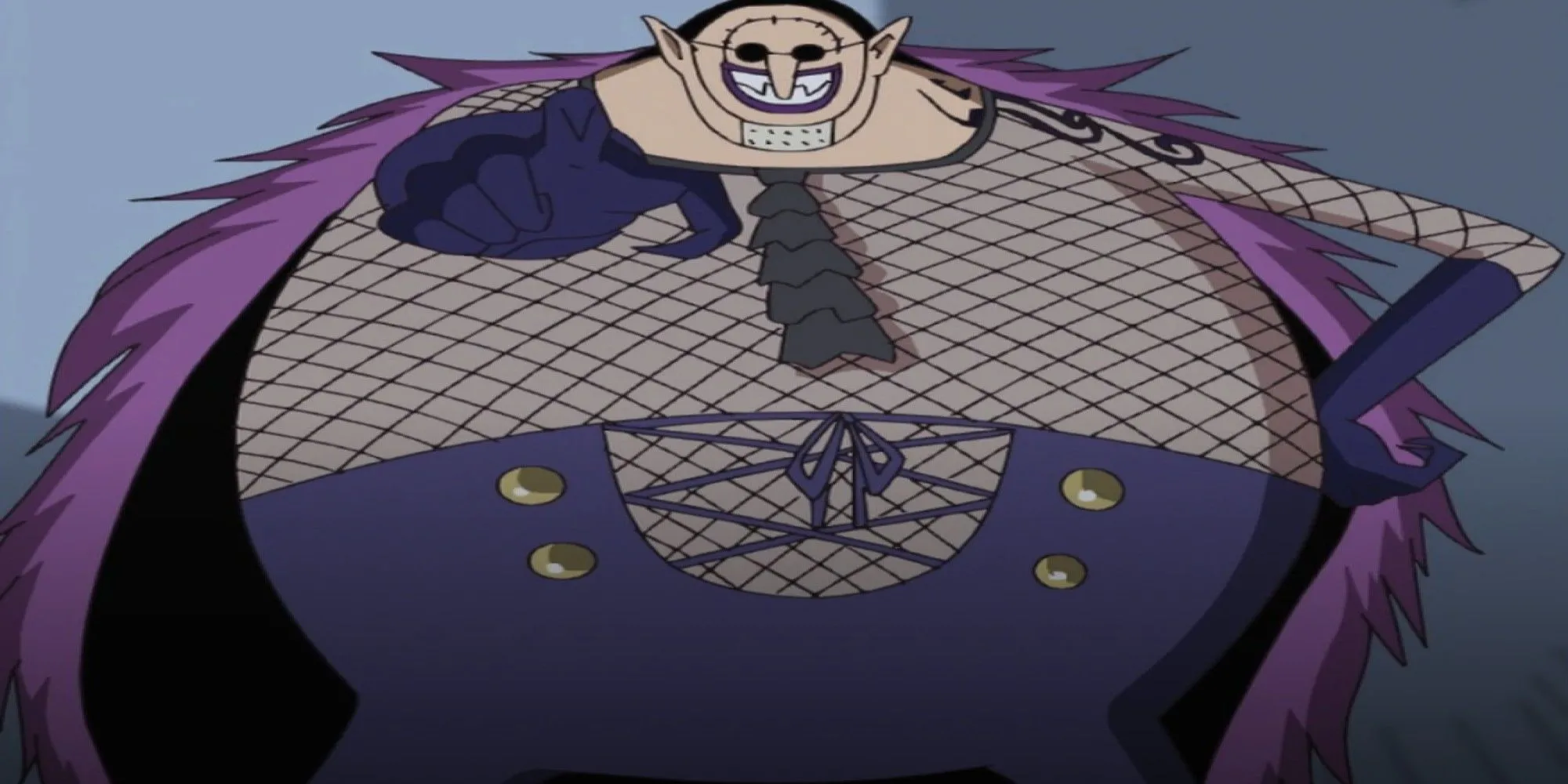 Doctor Hogback, người hầu của Gecko Moria trong Thriller Bark, với khuôn mặt hốc hác và kính