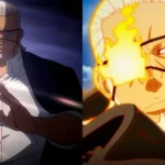Đội trưởng Leonard Burns với vết sẹo Adolla và ánh mắt sắc bén trong anime Fire Force