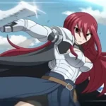 Erza Scarlet trong bộ giáp, chuẩn bị chiến đấu