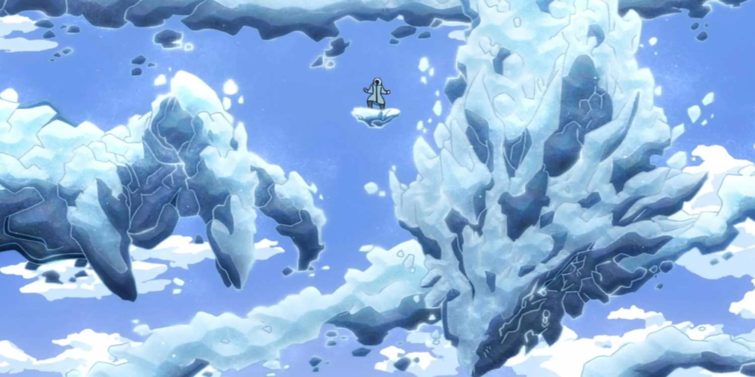 Geten, người dùng Quirk Ice Ply, sử dụng khả năng điều khiển băng đá trong My Hero Academia.