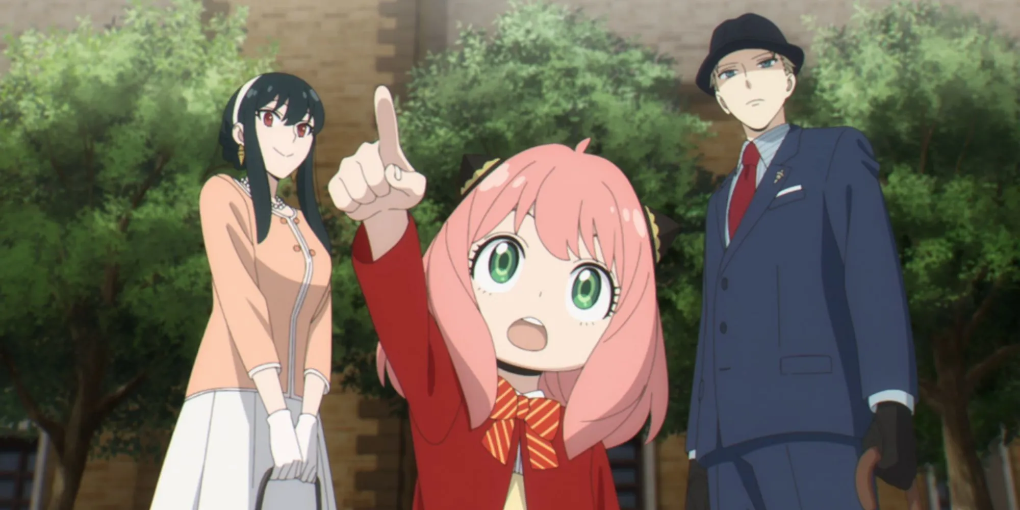 Gia đình Forger (Loid, Anya, Yor) trong poster anime Spy x Family