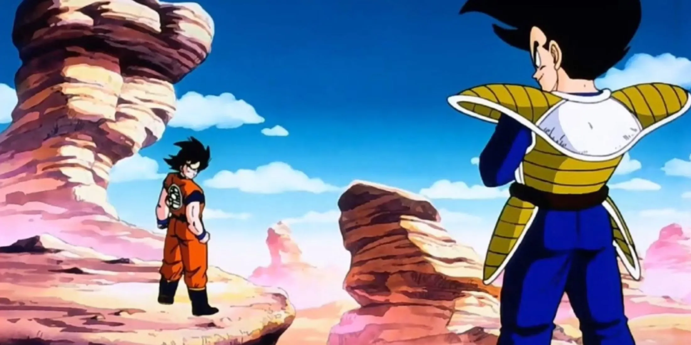 Goku và Vegeta đối đầu trong trận chiến đầu tiên trong Dragon Ball Z