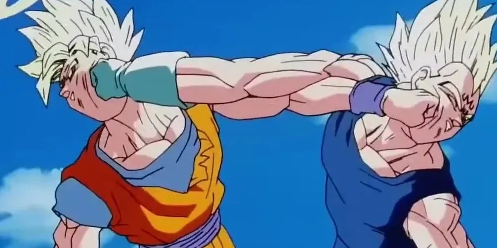 Goku và Vegeta trong Dragon Ball Z chuẩn bị chiến đấu
