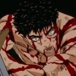 Guts với thanh đại kiếm Bloodbath chiến đấu với 100 lính Tudor trong Berserk