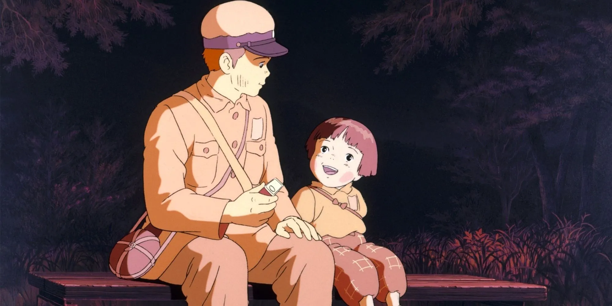 Hai anh em Seita và Setsuko ngồi cạnh nhau, biểu tượng cho câu chuyện bi kịch trong Mộ Đom Đóm