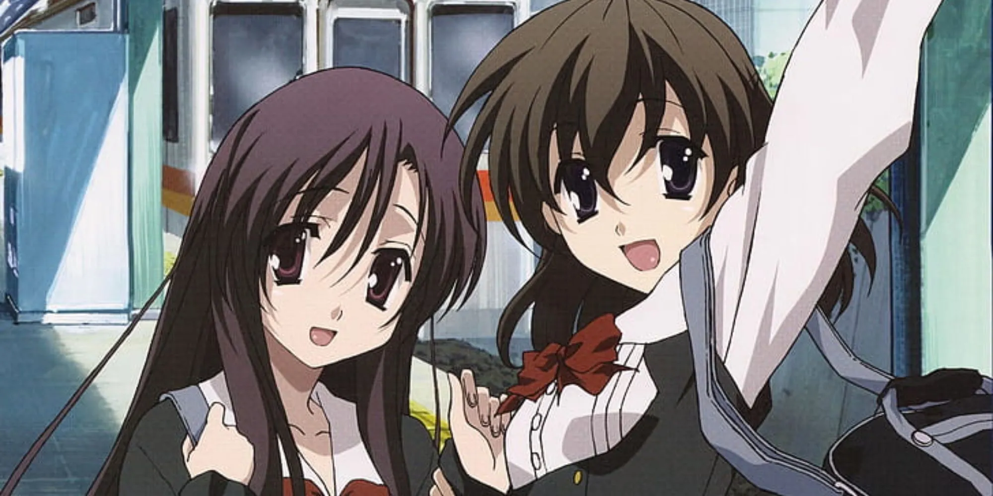 Hai nữ sinh Sekai và Kotonoha trong School Days