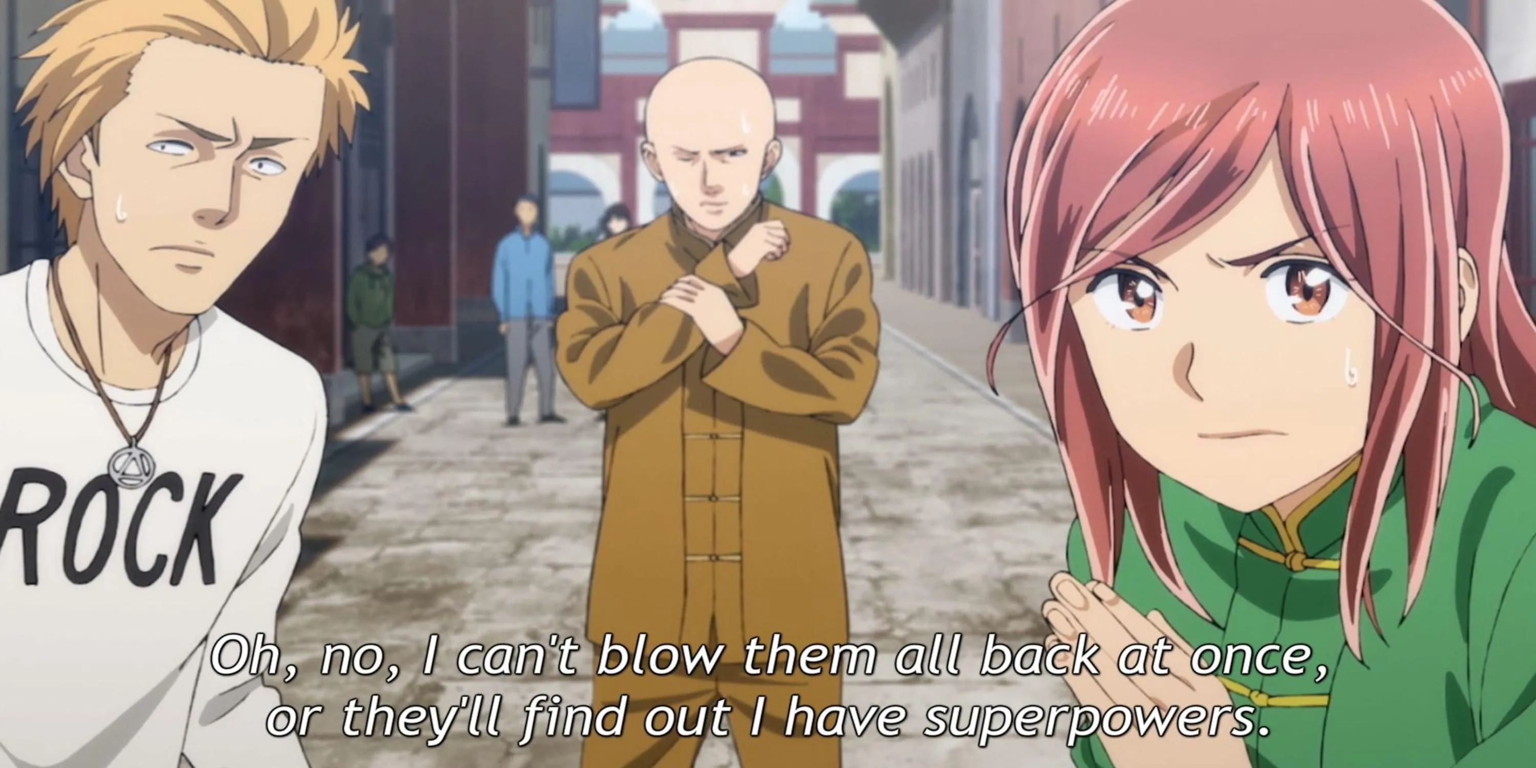 Hina và Nitta, cặp đôi Yakuza và cô gái siêu năng lực trong anime Hinamatsuri.