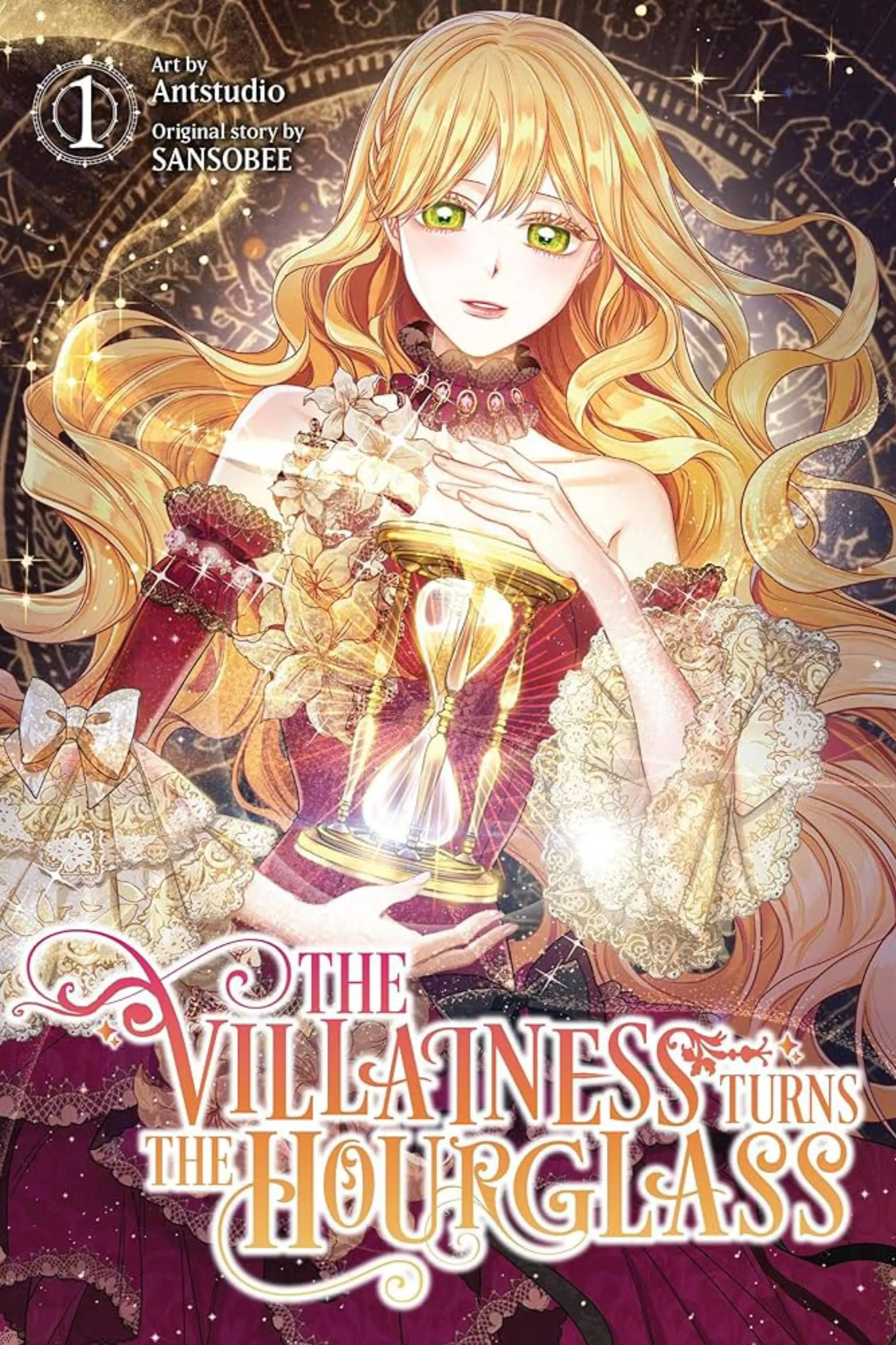 Hình minh họa nữ chính Aria Roscente từ The Villainess Turns the Hourglass