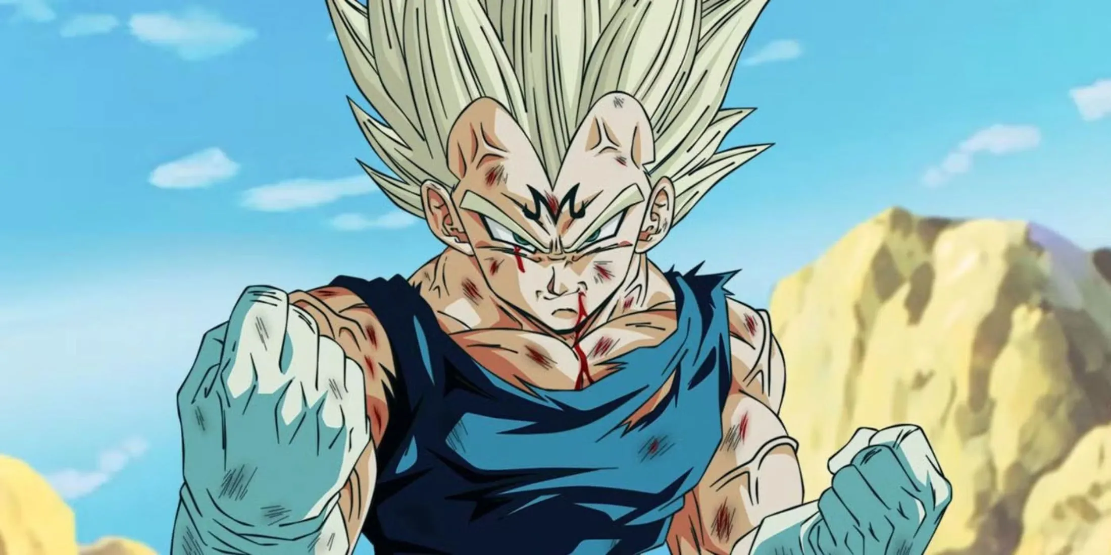 Hoàng tử Saiyan Vegeta ở dạng Super Saiyan Blue trong Dragon Ball Super