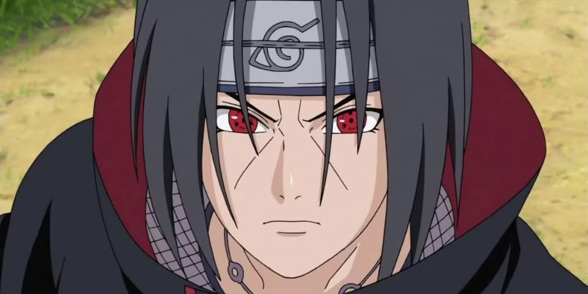 Itachi Uchiha từ series Naruto với Sharingan và Mangekyo Sharingan