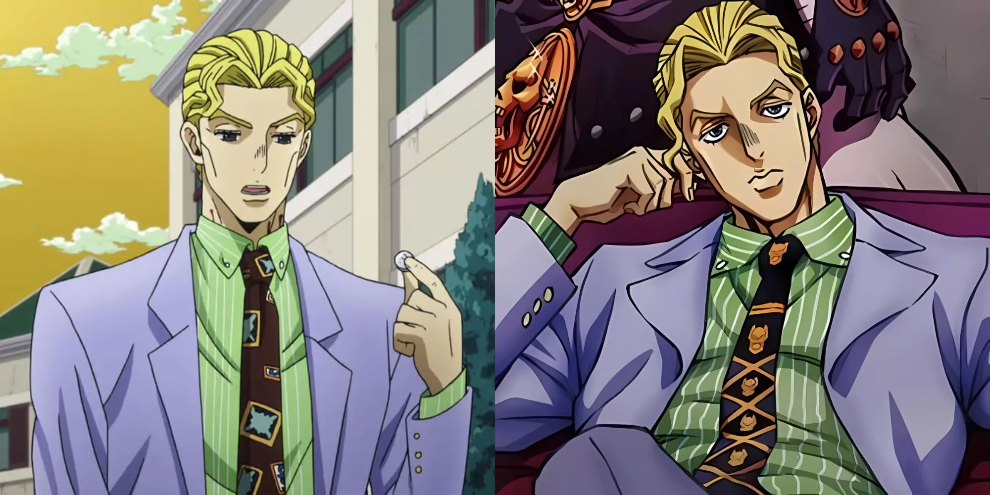 Kira Yoshikage từ JoJo's Bizarre Adventure, thể hiện vẻ ngoài bình thường ẩn chứa sự điên rồ