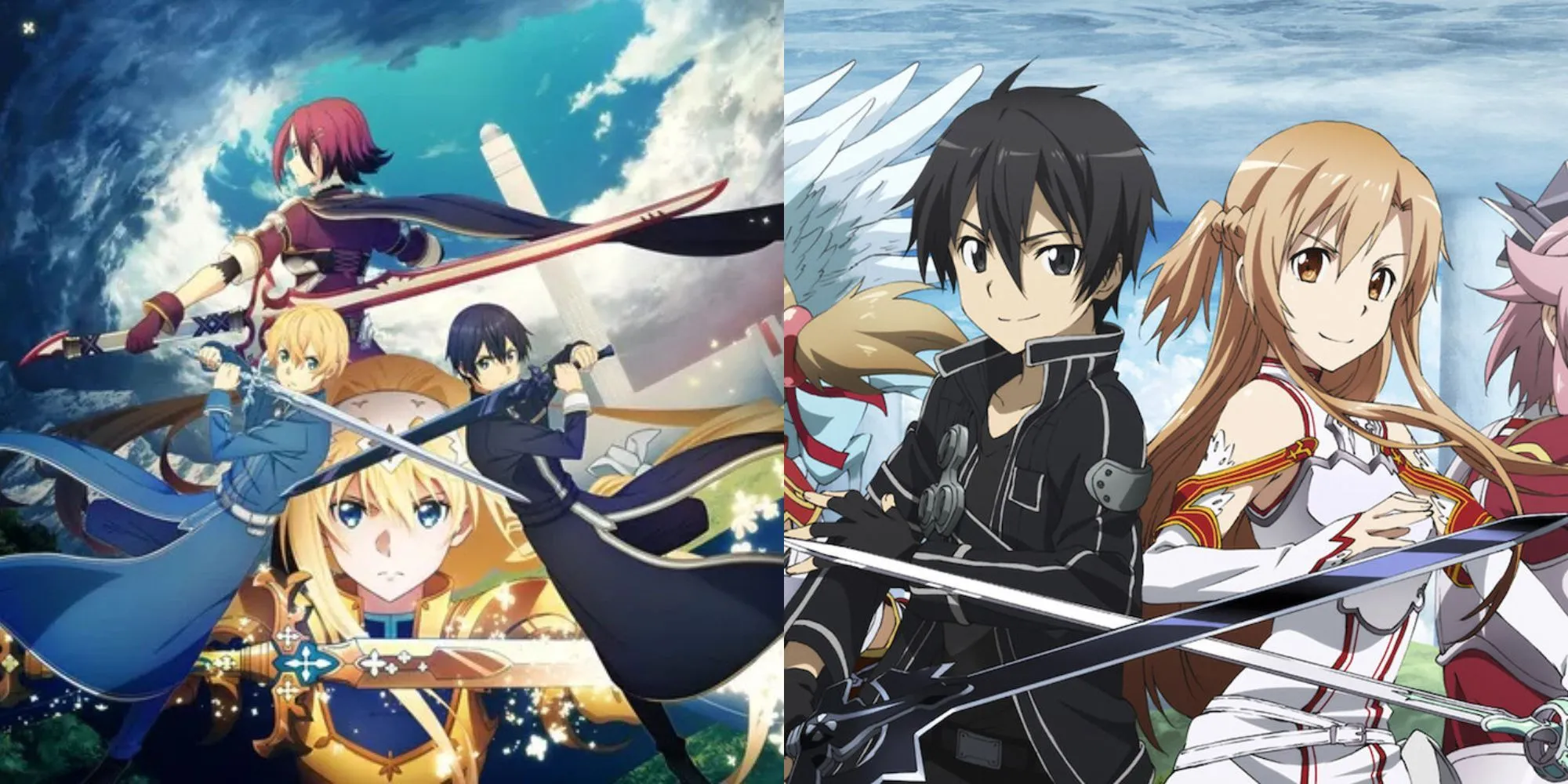 Kirito sử dụng song kiếm trong trận chiến ở Aincrad trong anime Sword Art Online
