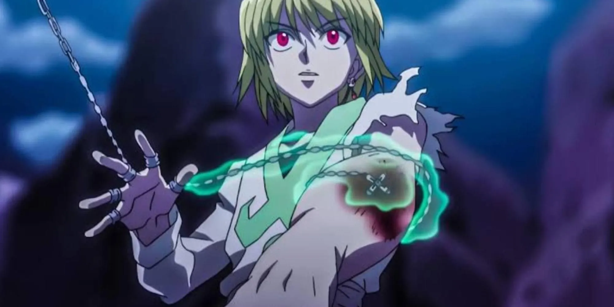 Kurapika với đôi mắt đỏ đặc trưng trong Hunter X Hunter