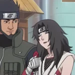 Kurenai và Asuma trong Naruto, với Naruto và Konohamaru theo dõi từ xa