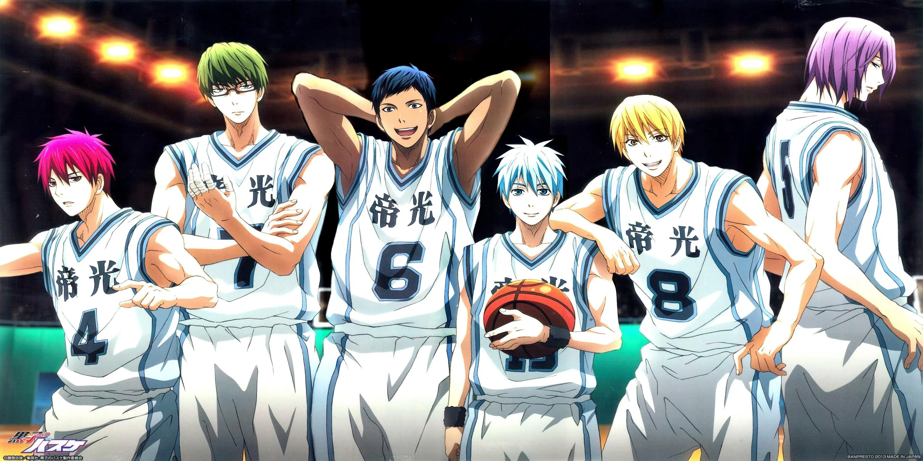 Kuroko Tetsuya và các thành viên Thế hệ Kỳ tích đội Teiko trong tiền truyện Tip Off