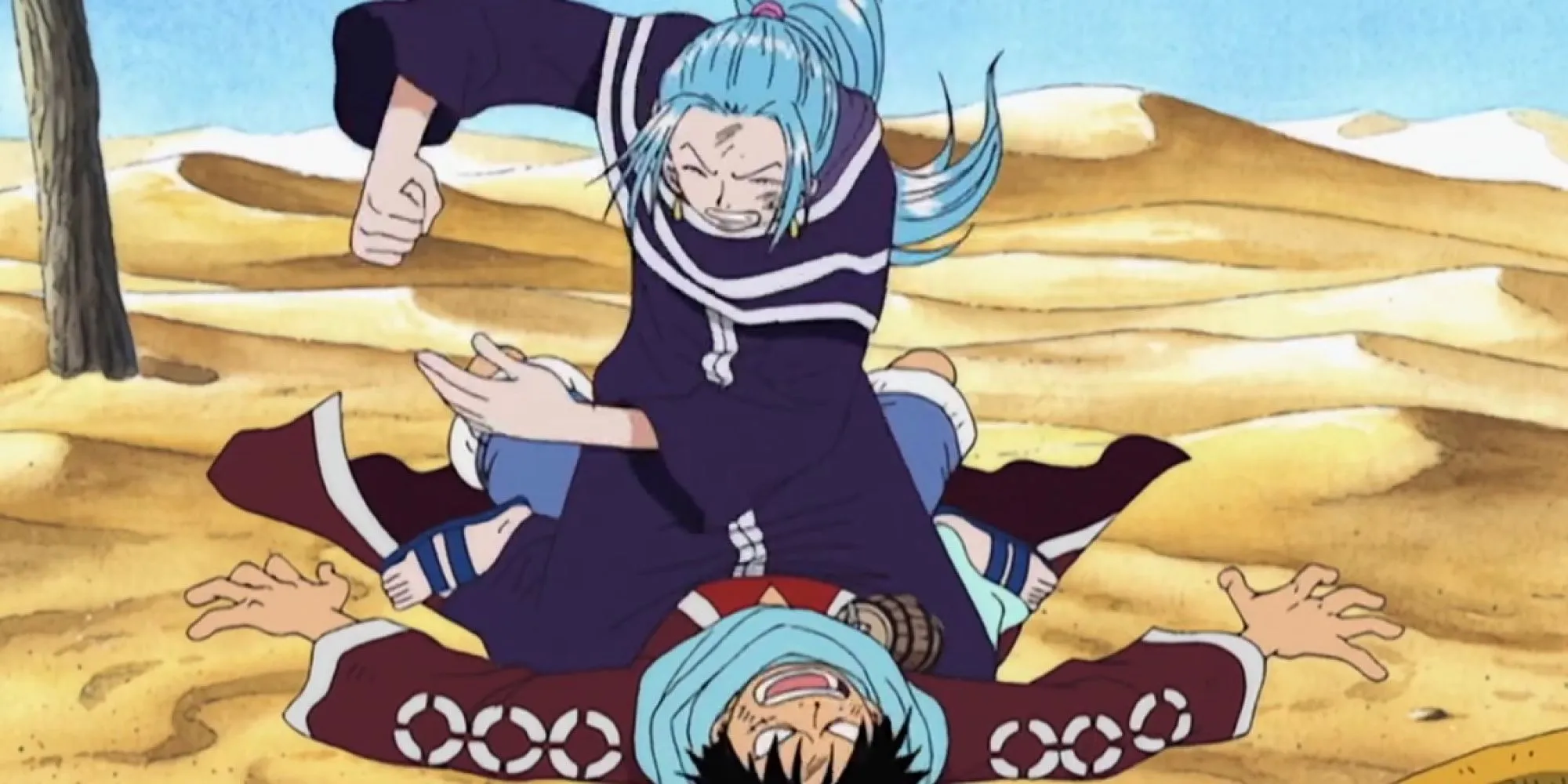 Luffy nói chuyện với Công chúa Vivi về thực tế chiến tranh tại Arc Alabasta.