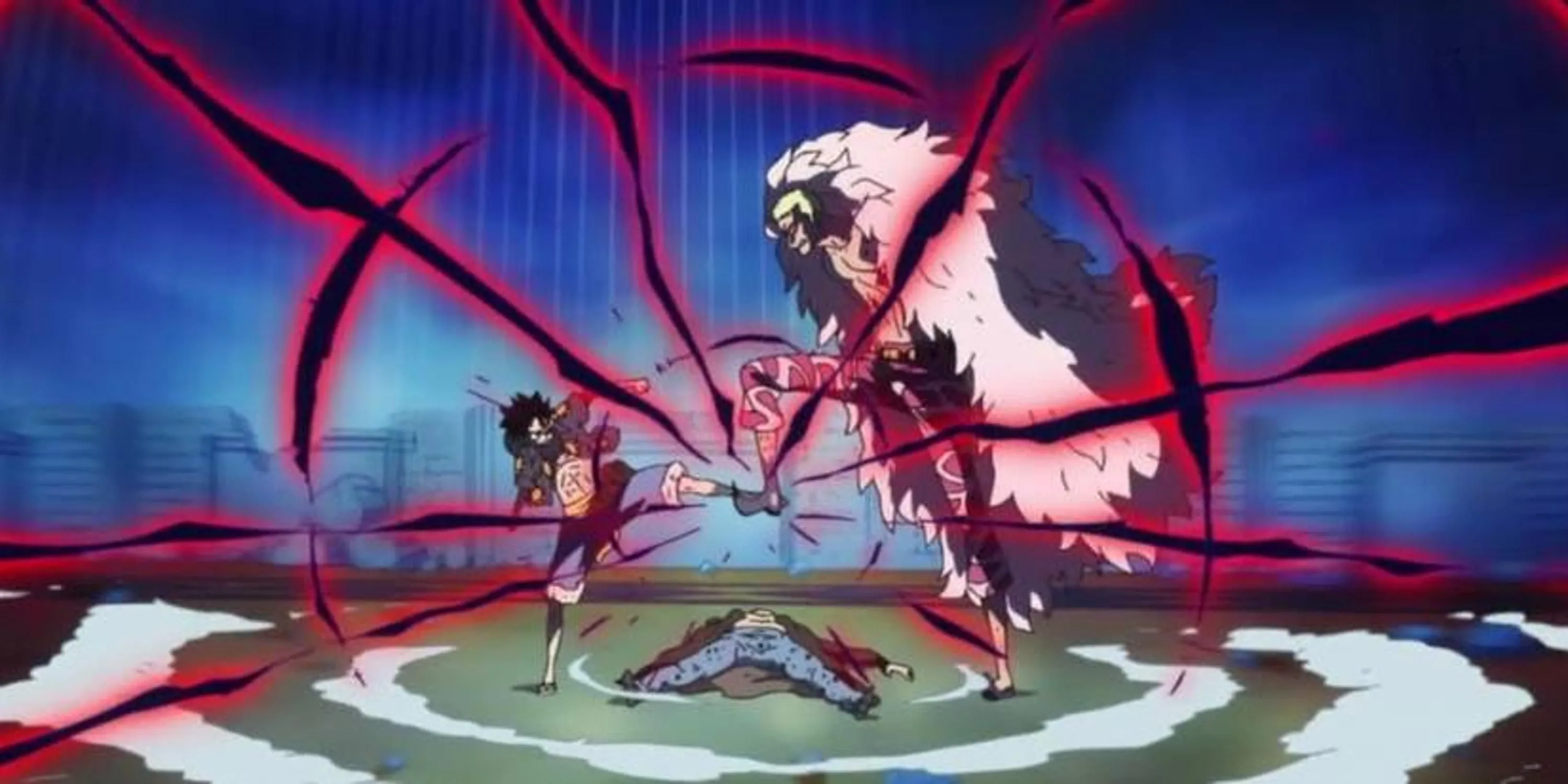 Luffy tung cú King Kong Gun kết liễu Doflamingo tại Dressrosa