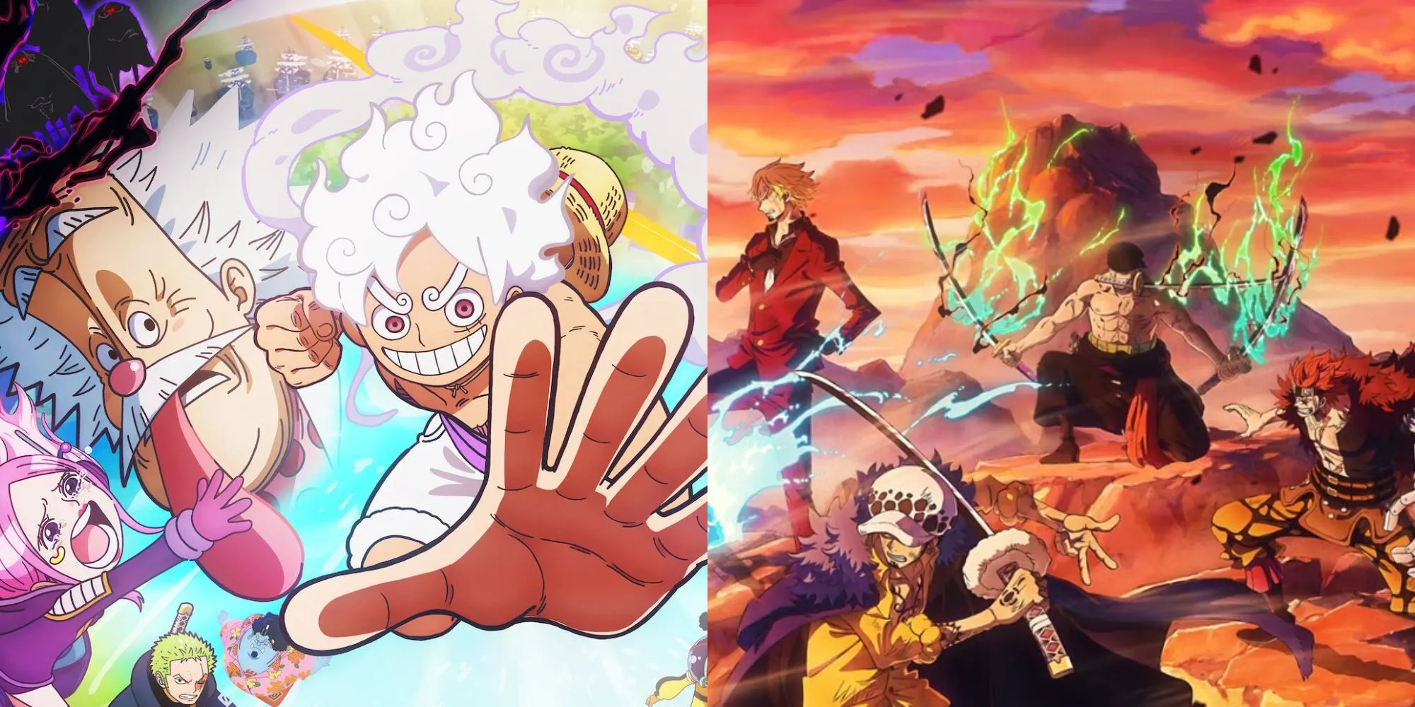 Luffy và băng Mũ Rơm trên tàu Thousand Sunny trong anime One Piece dài tập
