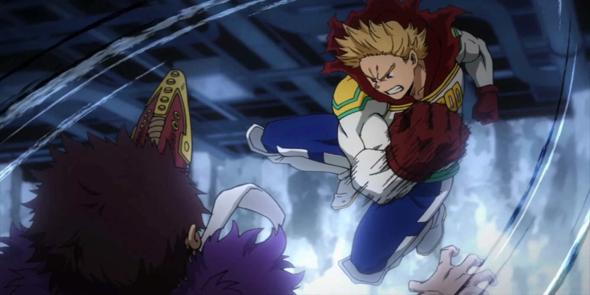 Mirio Togata chiến đấu chống lại Overhaul trong tập phim Lemillion của My Hero Academia