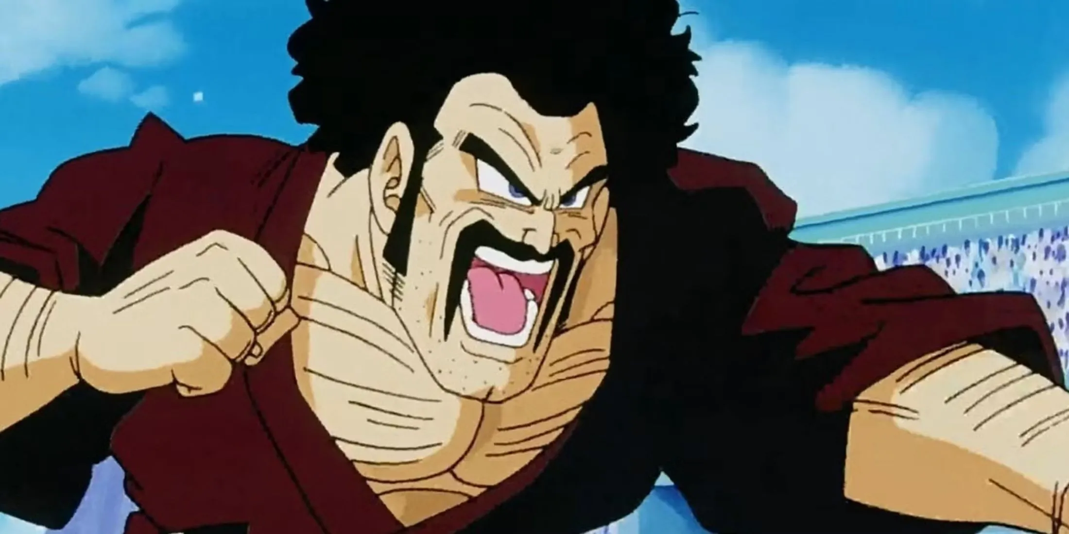 Mr. Satan (Hercule) với biểu cảm tự tin quá mức trong Dragon Ball Z