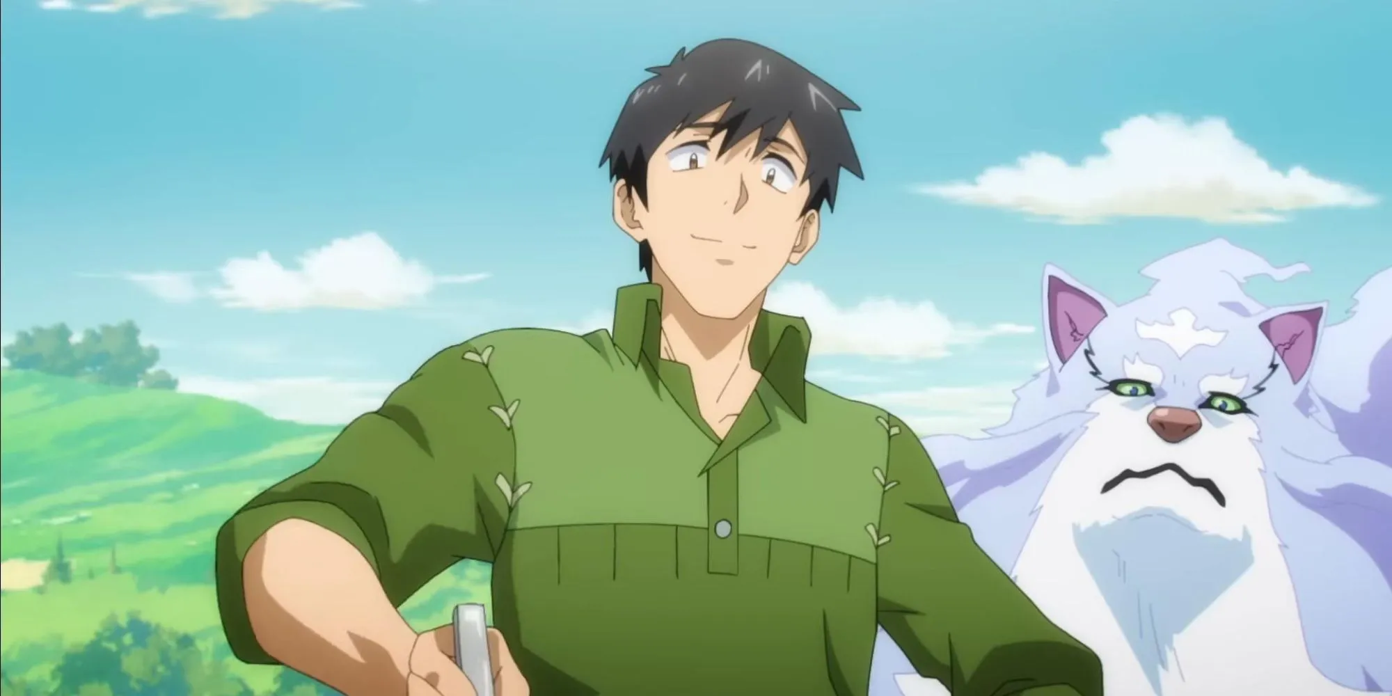 Mukouda nấu ăn cùng Fel và Sui trong anime Campfire Cooking in Another World with My Absurd Skill