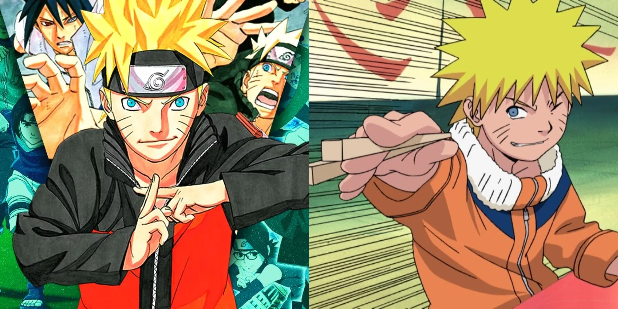 Naruto Uzumaki trong trạng thái Hiền Nhân, biểu tượng cho sức mạnh và sự trưởng thành của cậu từ một nhẫn giả bị xa lánh thành người bảo vệ Làng Lá.