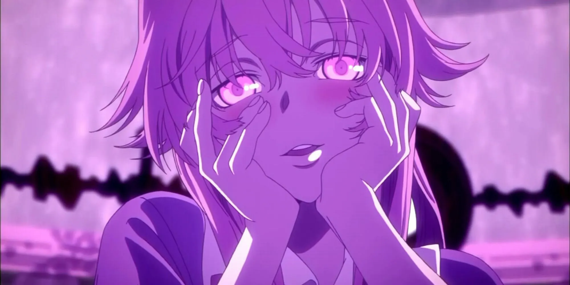 Nhân vật Future Diary ôm mặt