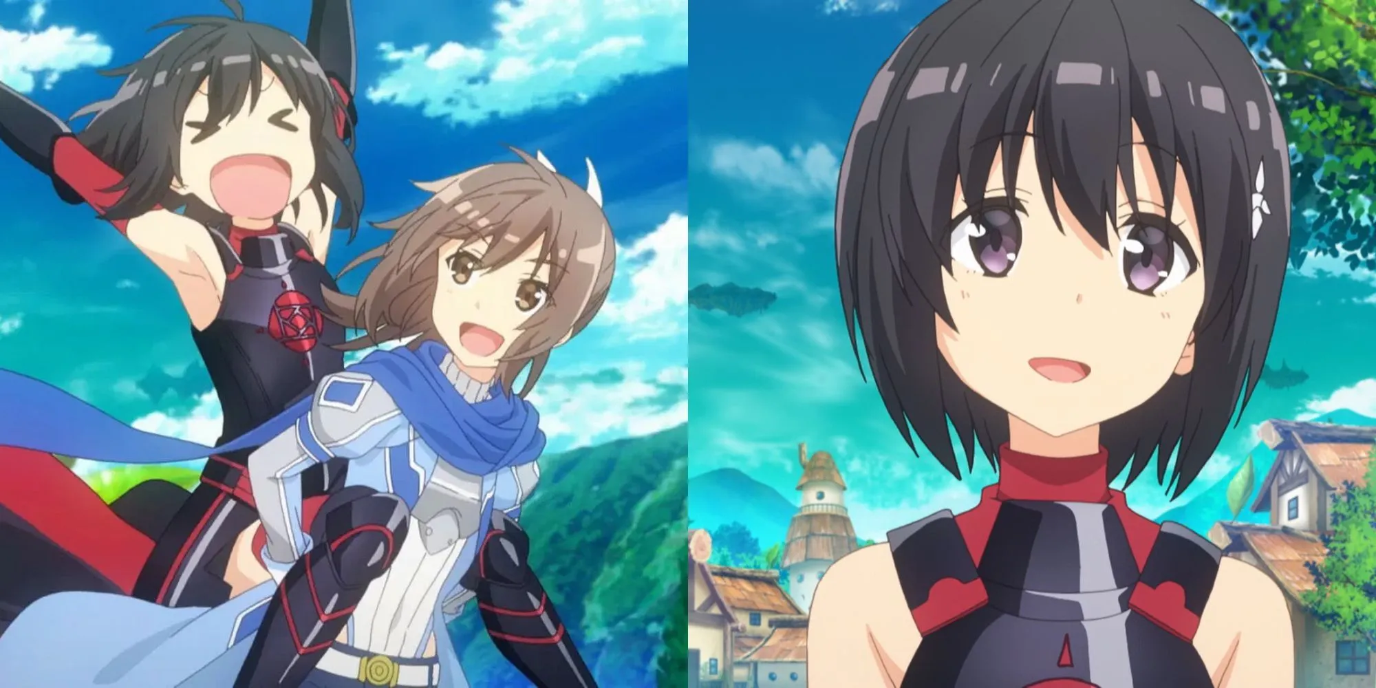 Nhân vật Maple sử dụng kỹ năng phòng thủ trong anime Bofuri