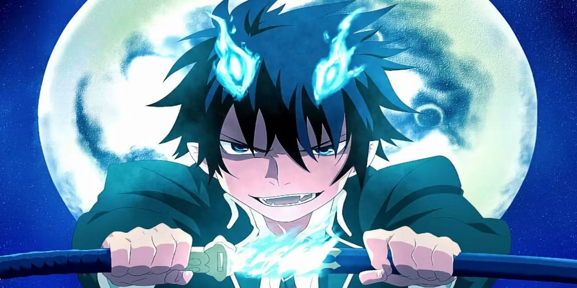 Nhân vật Rin Okumura mang dòng máu quỷ của Satan trong Blue Exorcist.