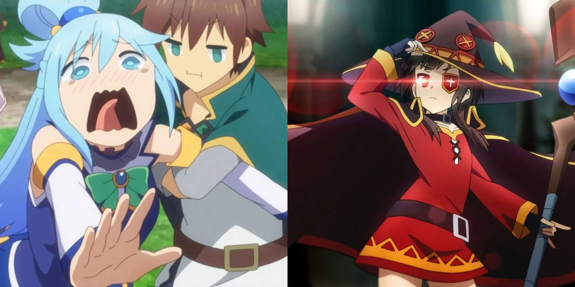 Nhóm Kazuma gồm Aqua, Megumin và Darkness trong anime KonoSuba