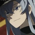Nữ tướng Esdeath từ anime Akame ga Kill với ánh mắt lạnh lùng