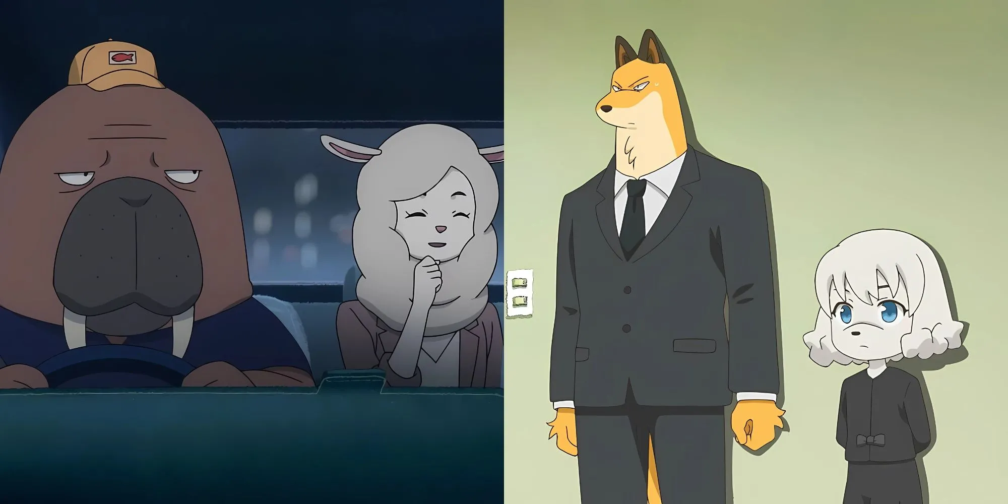Odokawa trong taxi từ anime Odd Taxi