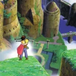 Pazu và Sheeta nhìn về Laputa trong phim Castle in the Sky của Studio Ghibli