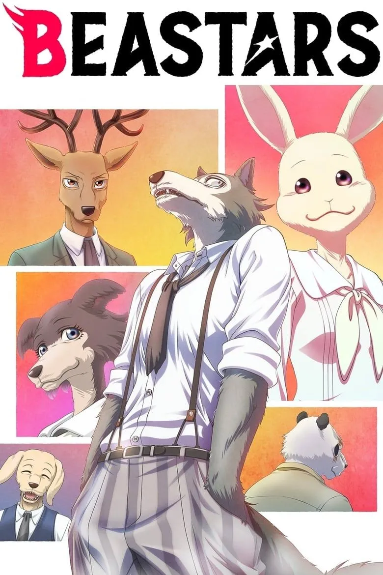 Poster chính thức của anime Beastars, làm nổi bật phong cách hình ảnh 3D độc đáo và các nhân vật chính.