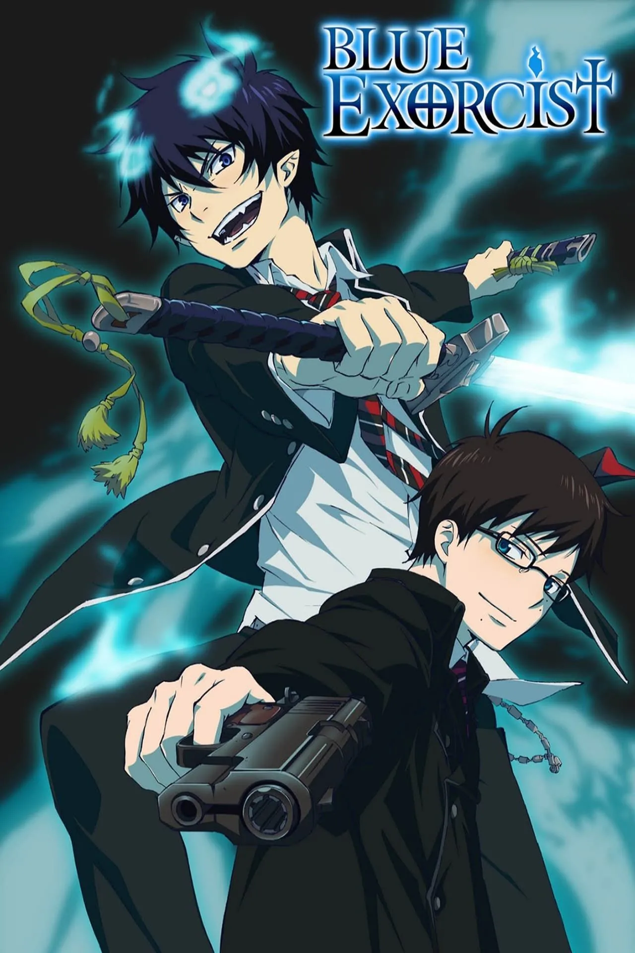 Poster chính thức của anime Blue Exorcist với dàn nhân vật chính.