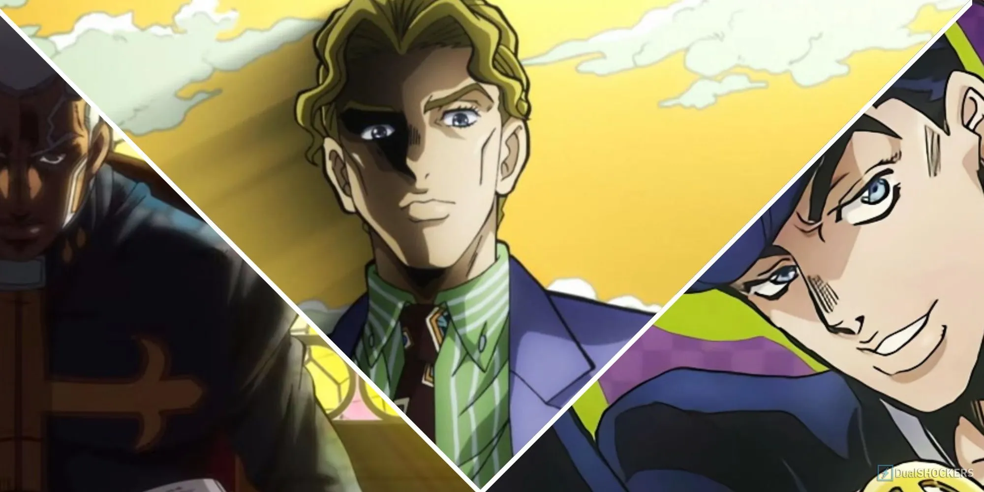 Pucci, Kira và Josuke tạo dáng đặc trưng trong JoJo's Bizarre Adventure