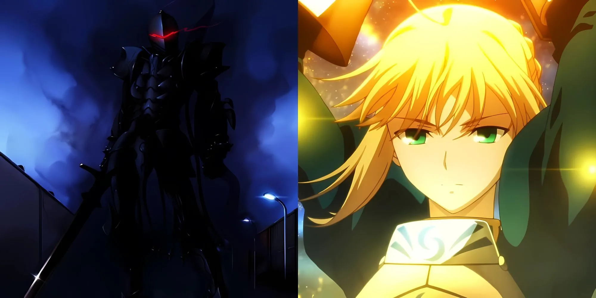 Saber (Artoria Pendragon) với thanh Excalibur tàng hình hoặc bộc lộ ánh sáng trong Fate/Zero