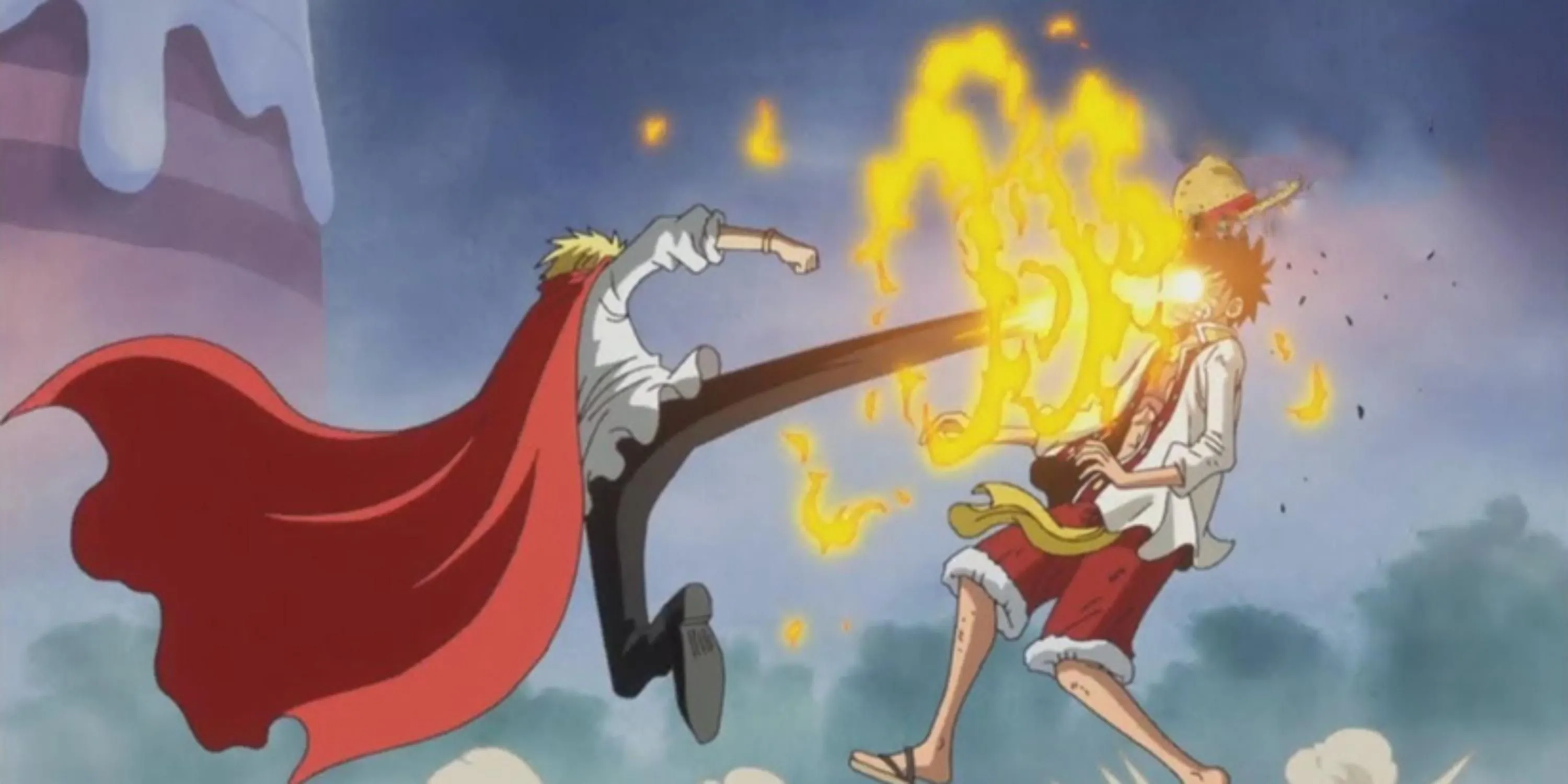 Sanji đá Luffy trong trận đấu đau lòng tại Đảo Bánh