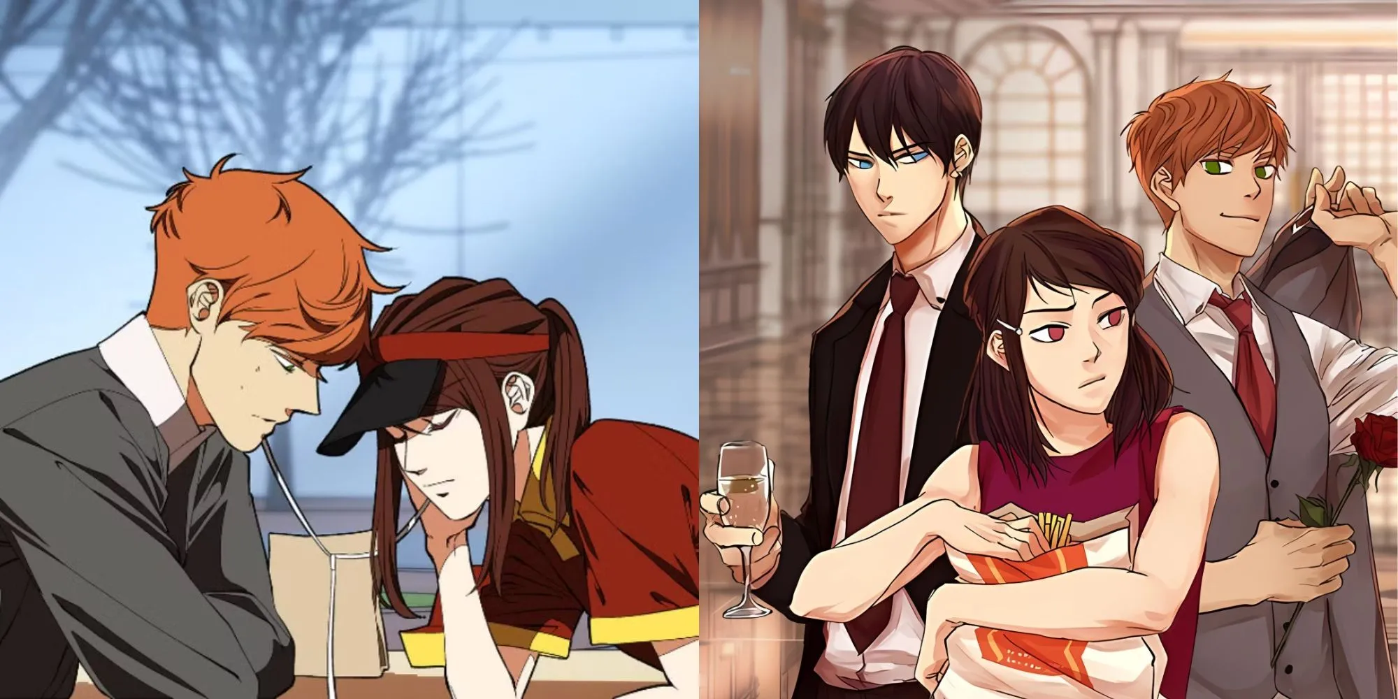 Shin-ae Yoo và hai anh em Yeong-gi, Kousuke trong manhwa I Love Yoo của Quimchee