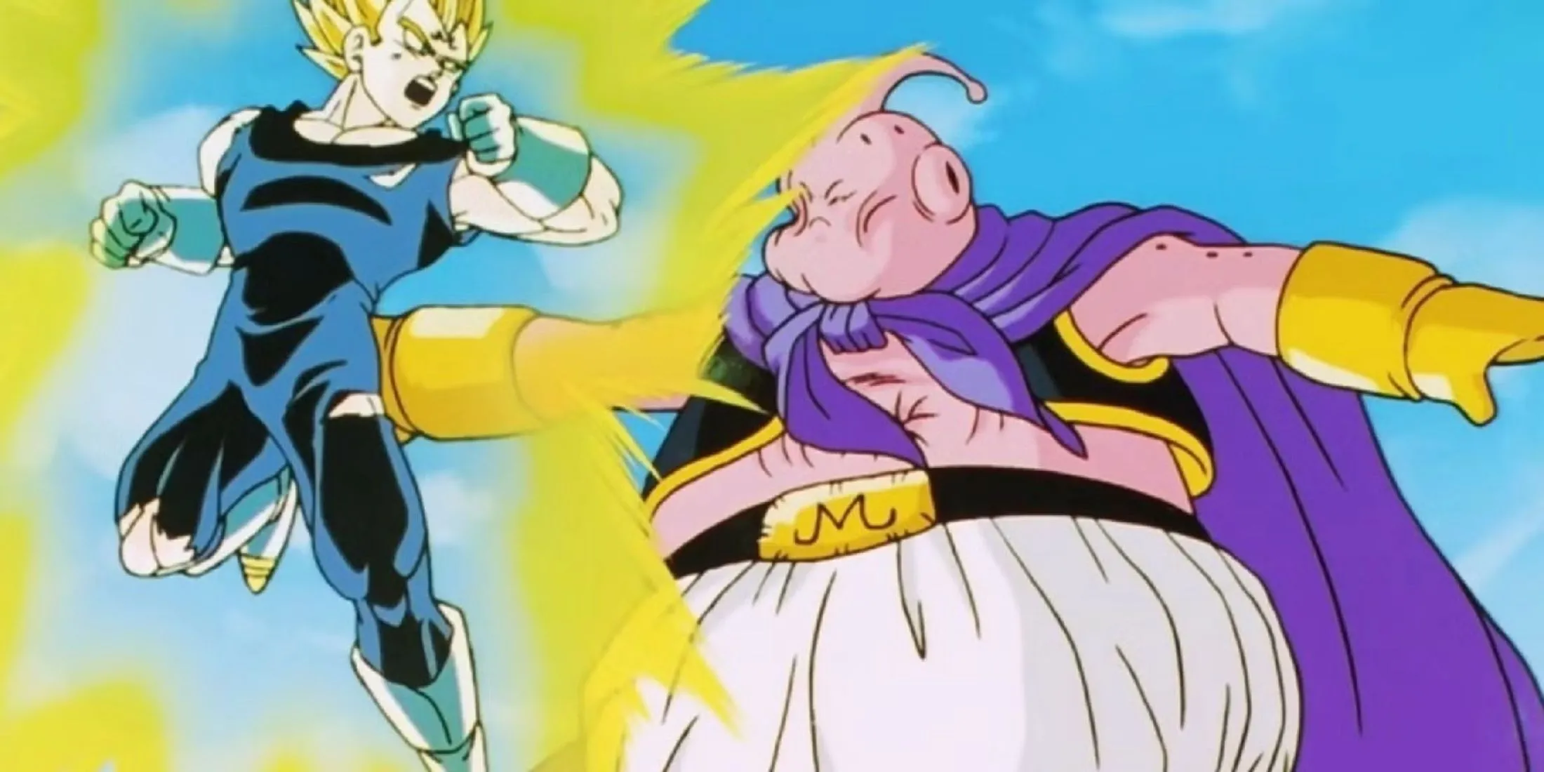 Super Saiyan Vegeta chiến đấu với Majin Buu trong Dragon Ball Z, quyết tâm sửa chữa lỗi lầm