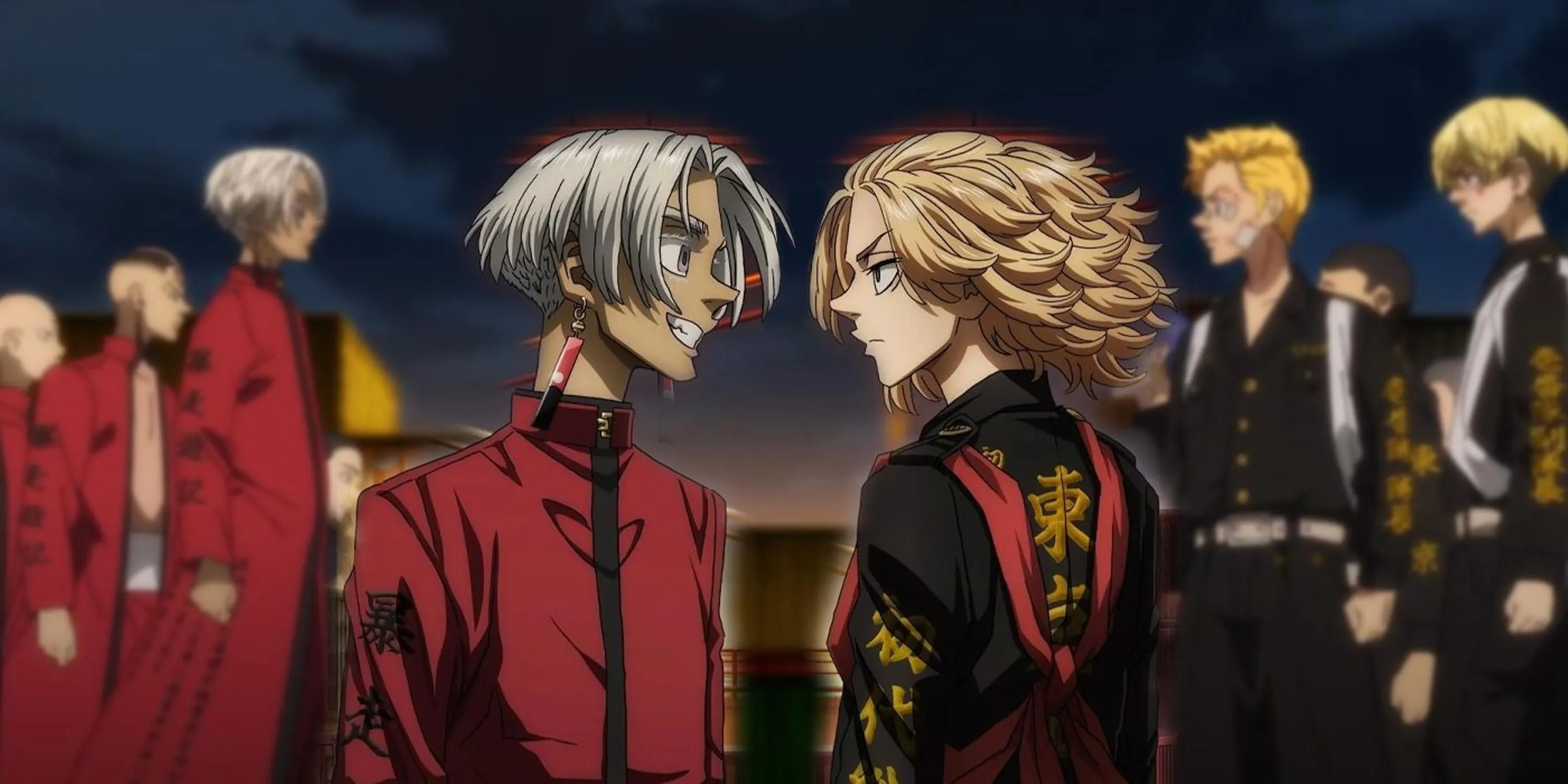 Takemichi và các thành viên của băng Tokyo Manji trong anime Tokyo Revengers.