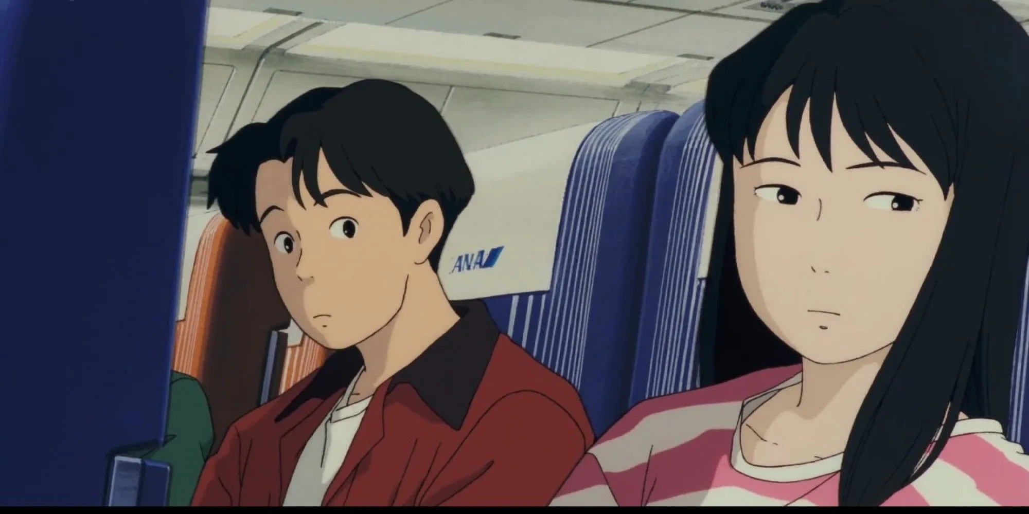 Taku và Rikako, hai nhân vật chính với mối quan hệ phức tạp tuổi học trò trong phim Sóng Biển của Ghibli