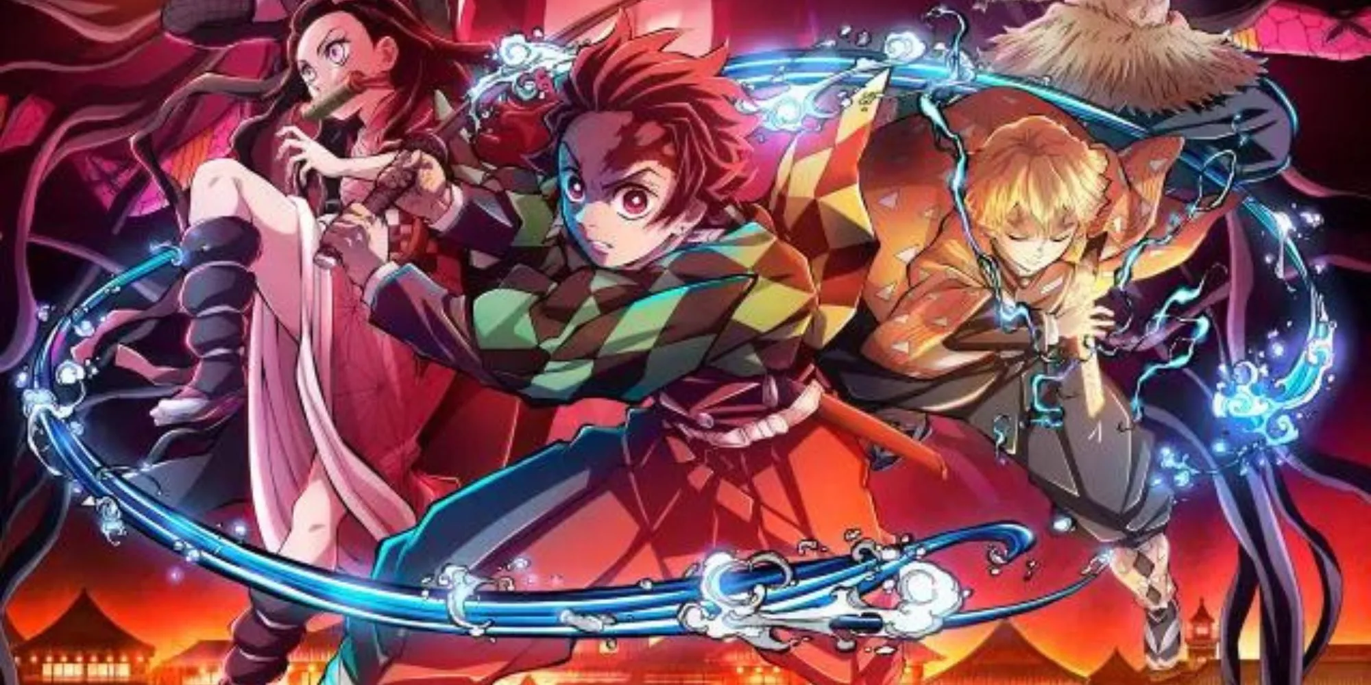 Tanjiro Kamado và em gái Nezuko, người bị biến thành quỷ, trong anime Demon Slayer.