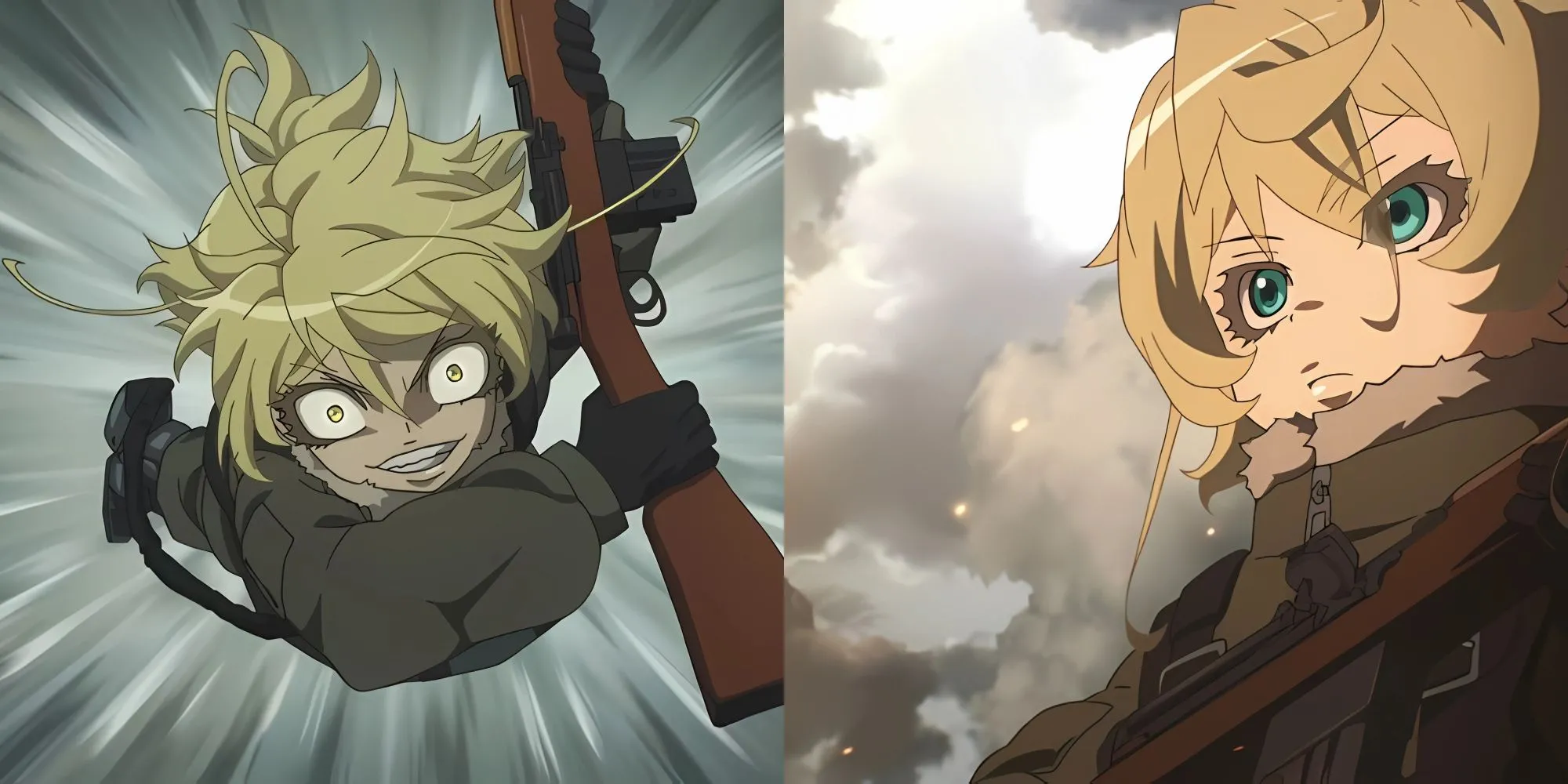 Tanya Degurechaff, ác quỷ sông Rhine trong Saga of Tanya the Evil, sử dụng súng trường Mauser trong không chiến