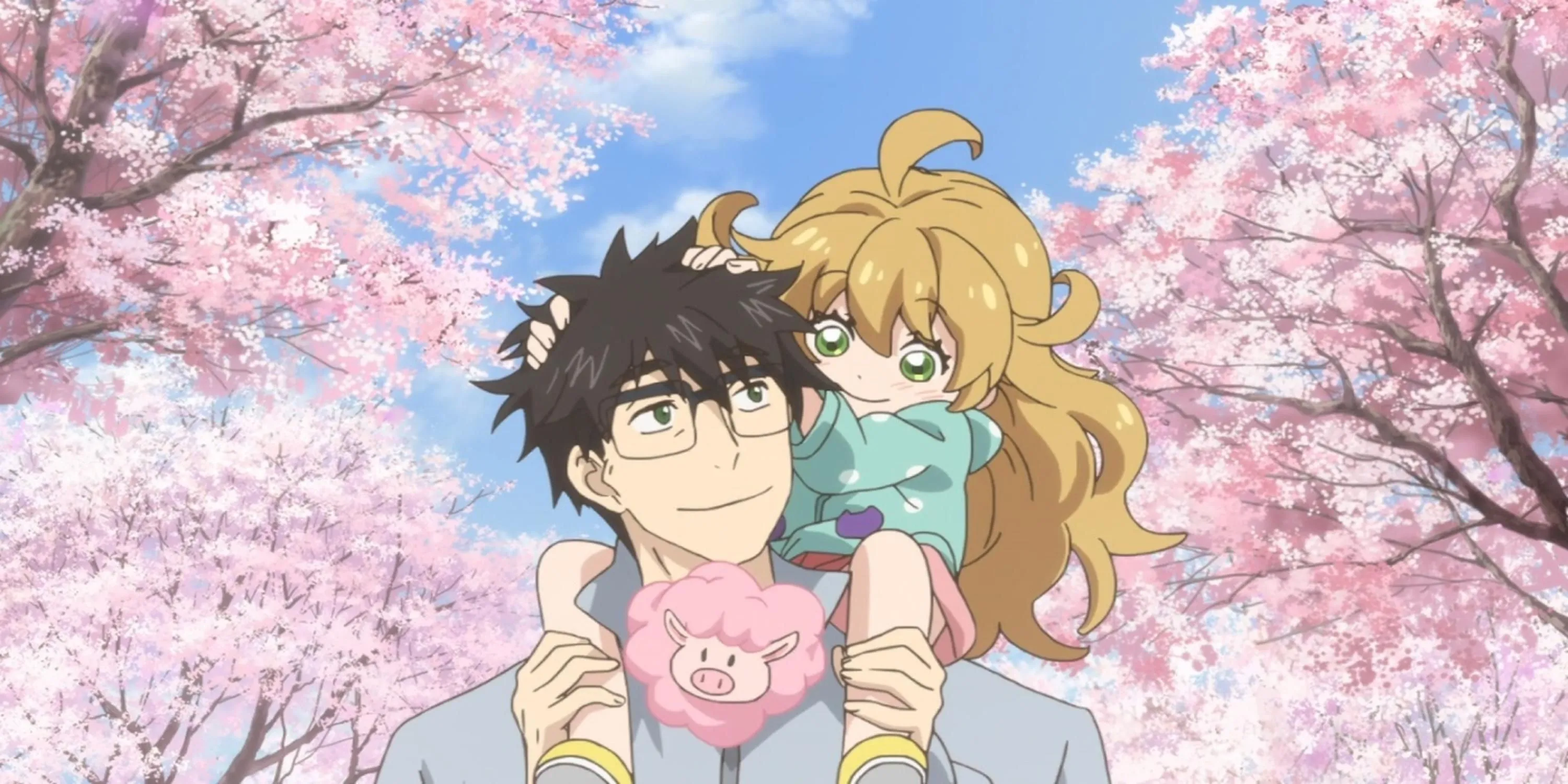 Thầy giáo Kōhei Inuzuka và con gái Tsumugi cùng học nấu ăn với Kotori trong Sweetness &amp; Lightning