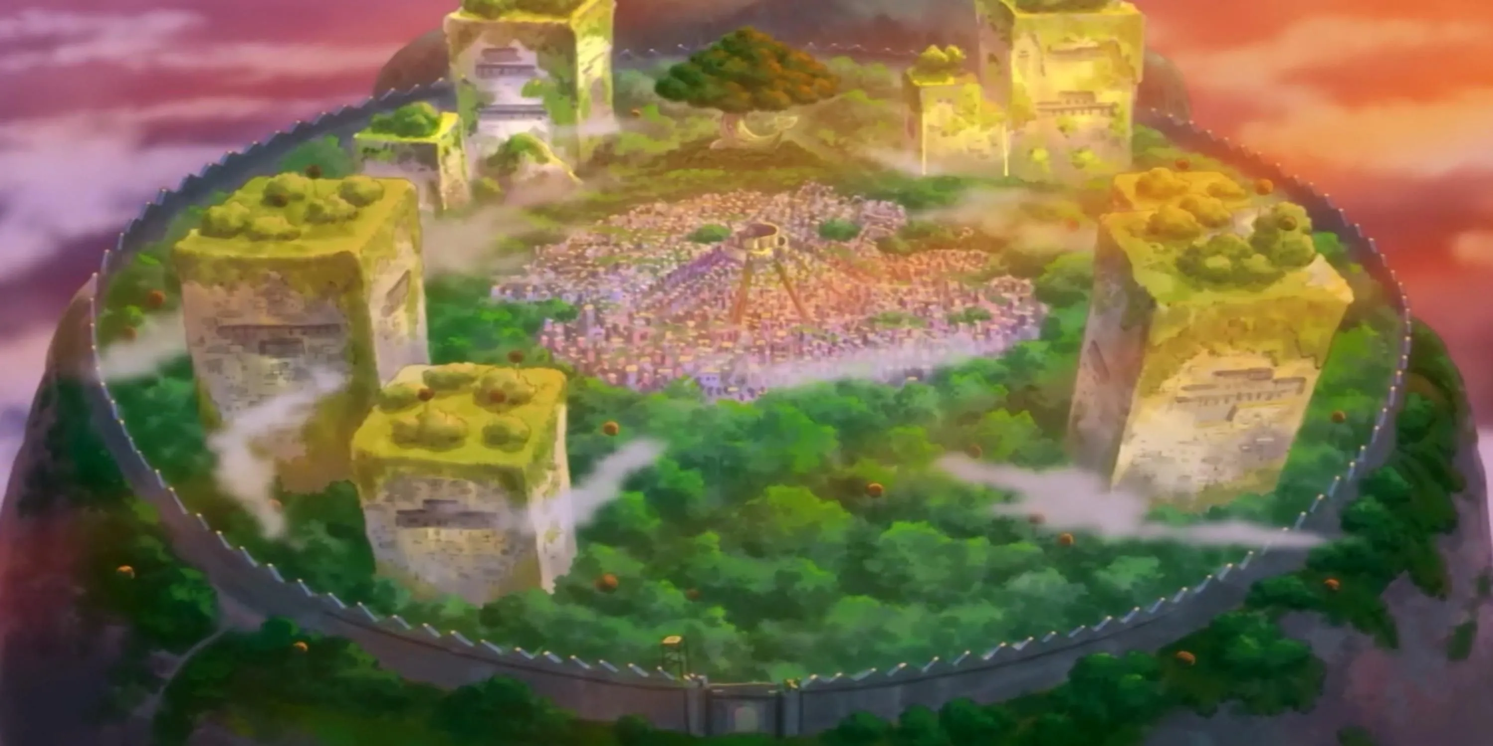 Thủ đô Mokomo Dukedom trên lưng voi khổng lồ Zunesha ở đảo Zou, One Piece
